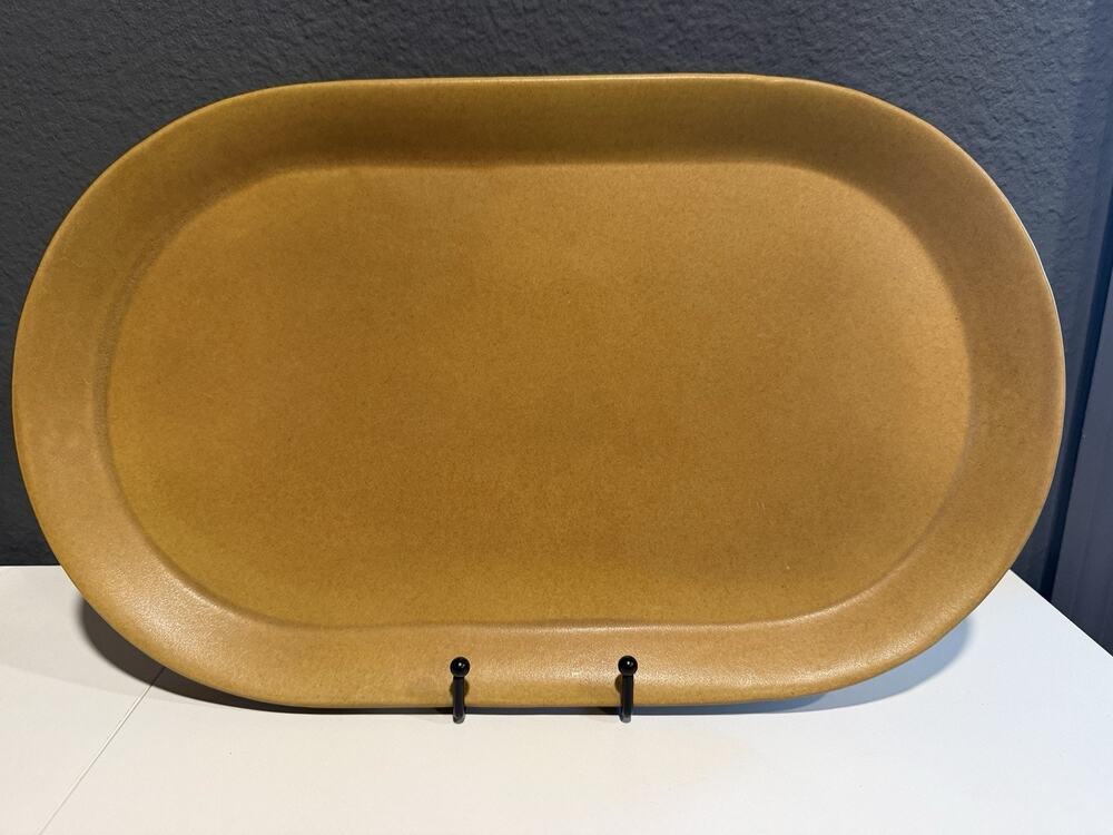 BENNINGTON POTTERY Tawny MUSTARD Sideboard Platter 1671 - 17.5” VTG